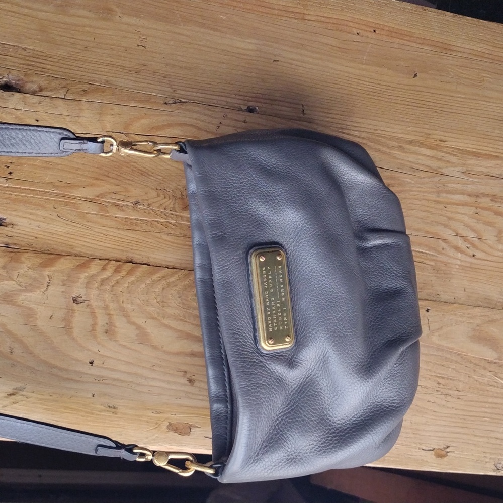 Marc By Marc gray Leather Crossbody Bag